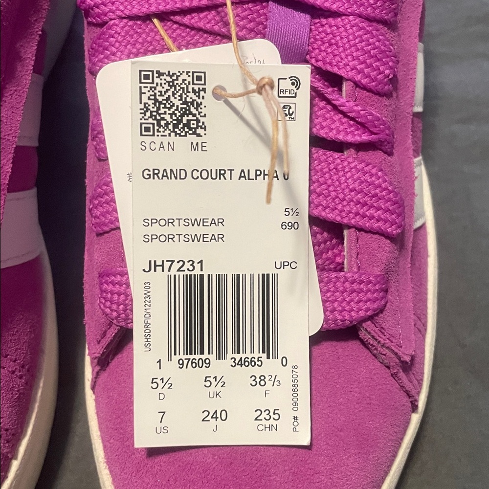 Adidas Grand Alpha Court 0’s - Raspberry - Picture 3 of 3